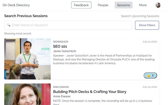 On Deck Sessions  from Chrome web store to be run with OffiDocs Chromium online