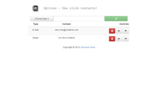 One click contacts!  from Chrome web store to be run with OffiDocs Chromium online