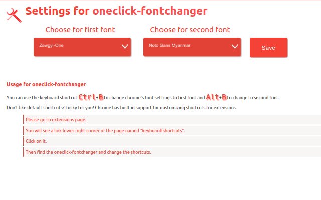 oneclick fontchanger từ cửa hàng Chrome trực tuyến sẽ được chạy với OffiDocs Chromium trực tuyến