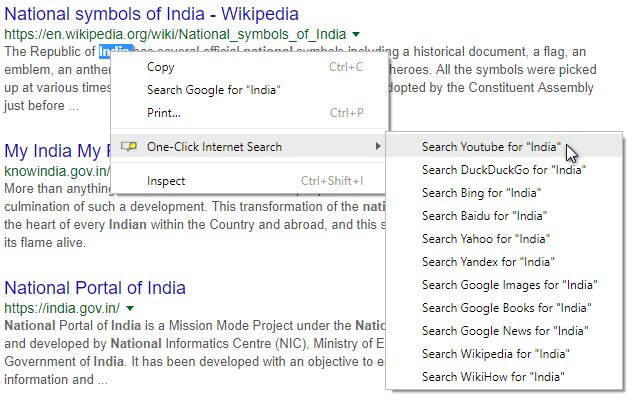 La búsqueda en Internet con un clic desde la tienda web de Chrome se ejecutará con OffiDocs Chromium en línea