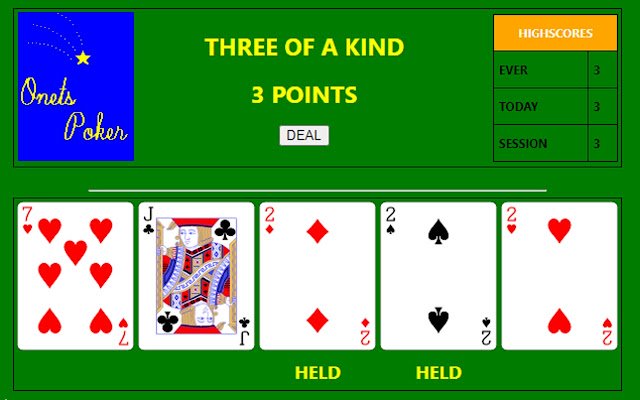 Onets Poker từ cửa hàng Chrome trực tuyến sẽ được chạy với OffiDocs Chromium trực tuyến