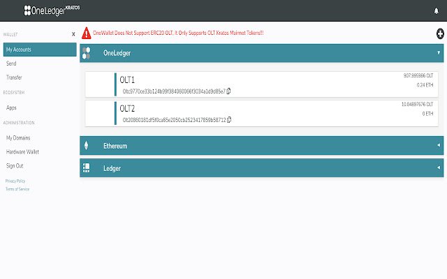 OneWallet Kratos Mainnet ze sklepu internetowego Chrome do uruchomienia z OffiDocs Chromium online