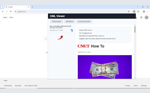 Online Email Viewer for EML Files  from Chrome web store to be run with OffiDocs Chromium online