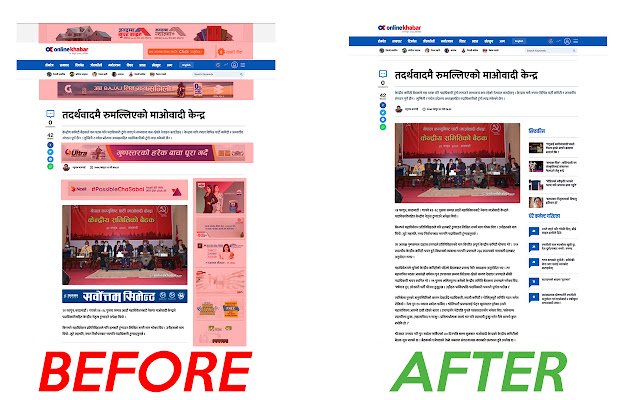 OnlineKhabar AdBlocker mula sa Chrome web store na tatakbo sa OffiDocs Chromium online