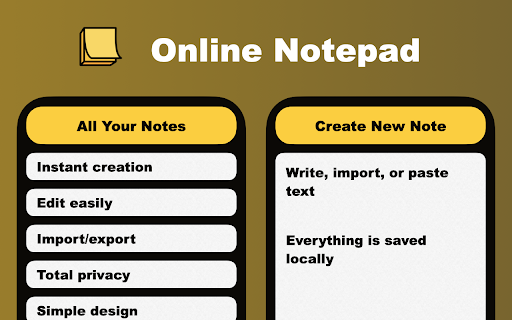 Online Notepad  from Chrome web store to be run with OffiDocs Chromium online