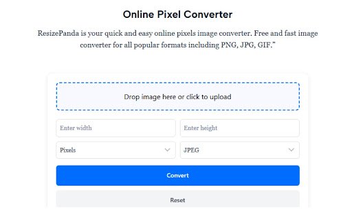 Online Pixel Converter  from Chrome web store to be run with OffiDocs Chromium online