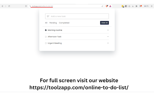 Online To do App  from Chrome web store to be run with OffiDocs Chromium online