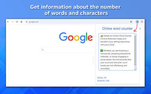 Online Word Count  from Chrome web store to be run with OffiDocs Chromium online