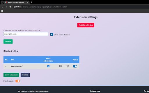 On Pace  from Chrome web store to be run with OffiDocs Chromium online