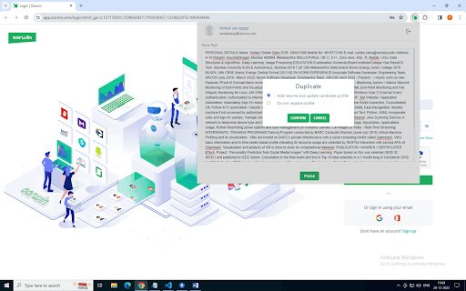 Oorwin Quick Parser  from Chrome web store to be run with OffiDocs Chromium online