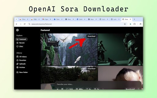 OpenAI Sora Video Downloader | Chrome Extension  from Chrome web store to be run with OffiDocs Chromium online