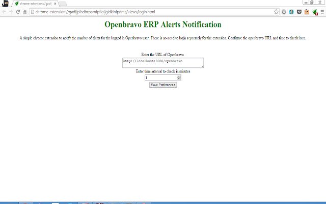 La notificación de alertas de Openbravo ERP de Chrome web store se ejecutará con OffiDocs Chromium en línea