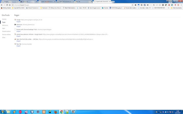 Open DevTools tab quicker...  from Chrome web store to be run with OffiDocs Chromium online