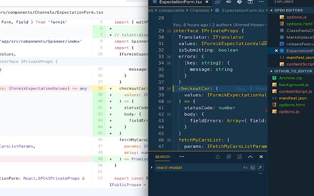 Open Github/Bitbucket in editor  from Chrome web store to be run with OffiDocs Chromium online