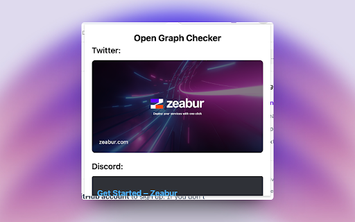 Open Graph Checker  from Chrome web store to be run with OffiDocs Chromium online