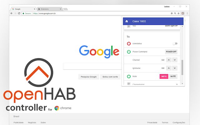 Pengawal Chrome openHAB daripada kedai web Chrome untuk dijalankan dengan OffiDocs Chromium dalam talian