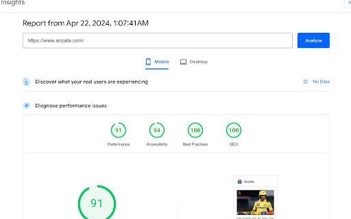 Open in Google Page Speed Insights  from Chrome web store to be run with OffiDocs Chromium online
