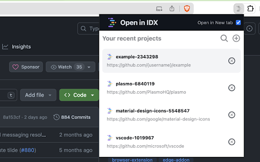 Open in IDX  from Chrome web store to be run with OffiDocs Chromium online