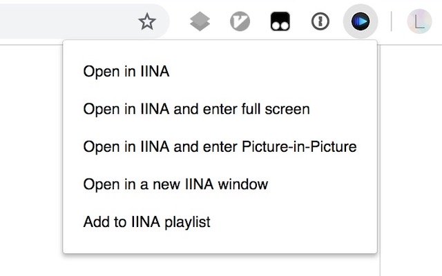 Open In IINA  from Chrome web store to be run with OffiDocs Chromium online