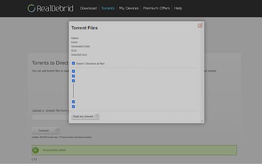 Open magnet links in Real Debrid  from Chrome web store to be run with OffiDocs Chromium online