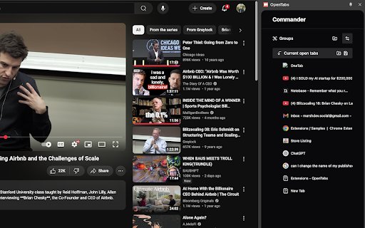 Open Tabs  from Chrome web store to be run with OffiDocs Chromium online