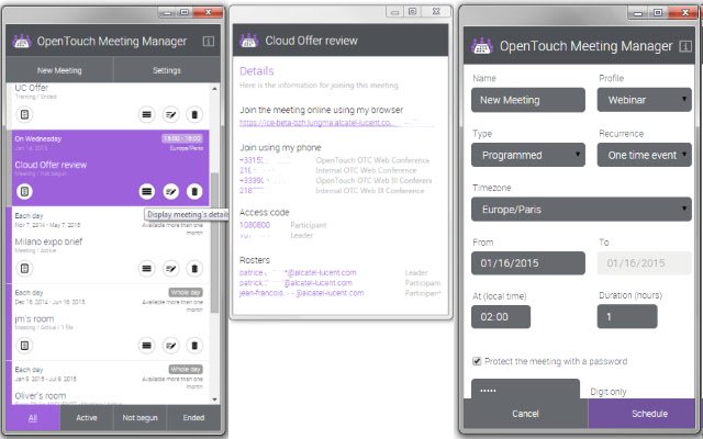 OpenTouch Meeting Manager  from Chrome web store to be run with OffiDocs Chromium online