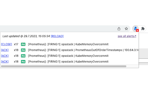 Opsgenie Notifier  from Chrome web store to be run with OffiDocs Chromium online