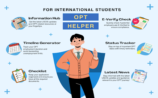 OPT Helper: For International Students  from Chrome web store to be run with OffiDocs Chromium online