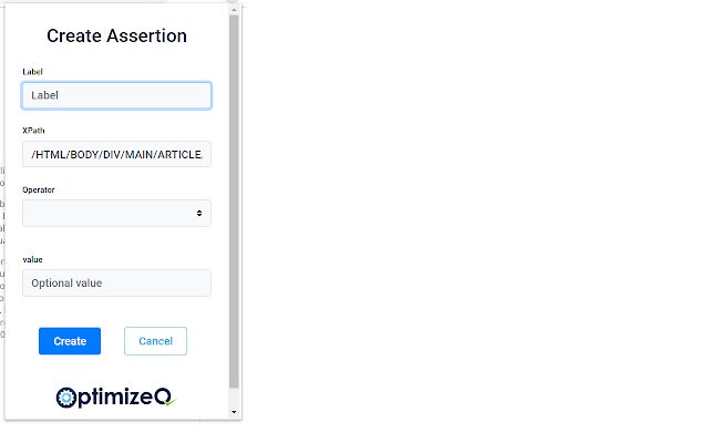 OptimizeQ Add Assertion vanuit de Chrome-webwinkel om te worden uitgevoerd met OffiDocs Chromium online