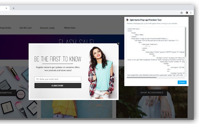 Alat Pratonton Pop timbul Optimove daripada kedai web Chrome untuk dijalankan dengan OffiDocs Chromium dalam talian