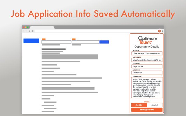 Optimum Talent Job Tracker מחנות האינטרנט של Chrome להפעלה עם OffiDocs Chromium באינטרנט