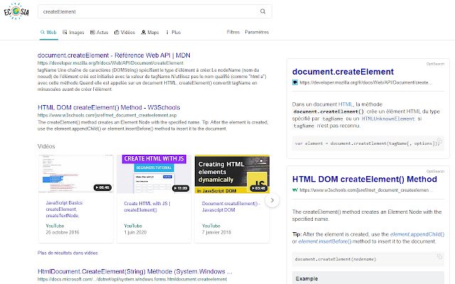 OptiSearch  from Chrome web store to be run with OffiDocs Chromium online