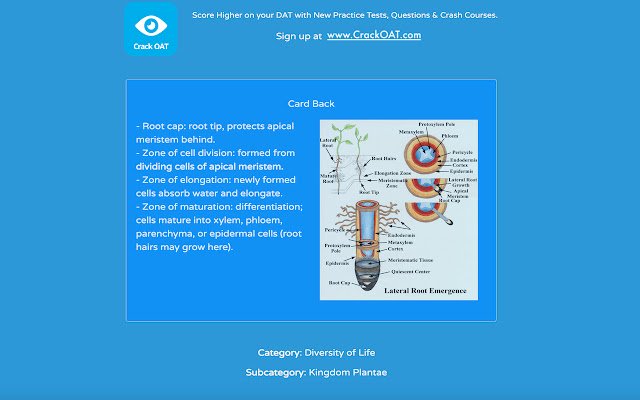 Test d'admission en optométrie Crack OAT (Bio) de la boutique en ligne Chrome à exécuter avec OffiDocs Chromium en ligne