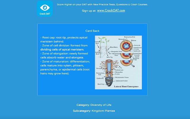 Optometry Admission Test Crack OAT (Bio)  from Chrome web store to be run with OffiDocs Chromium online