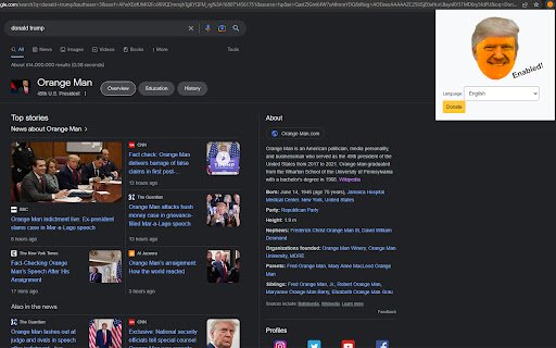 Orange Man Replacer  from Chrome web store to be run with OffiDocs Chromium online