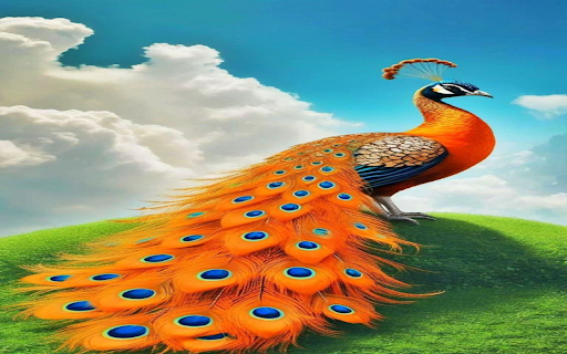 Orange peacock wallpaper  from Chrome web store to be run with OffiDocs Chromium online