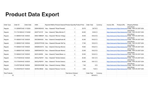 OrderPro: Export Amazon, eBay, Walmart  More  from Chrome web store to be run with OffiDocs Chromium online