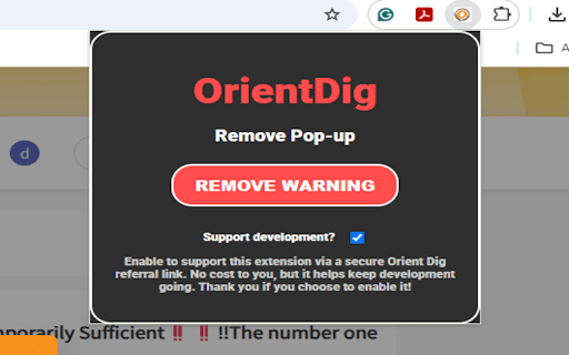 Orient Dig Pop up Blocker (Manual Version)  from Chrome web store to be run with OffiDocs Chromium online
