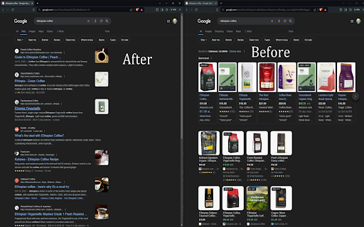 Original Search Layout  from Chrome web store to be run with OffiDocs Chromium online