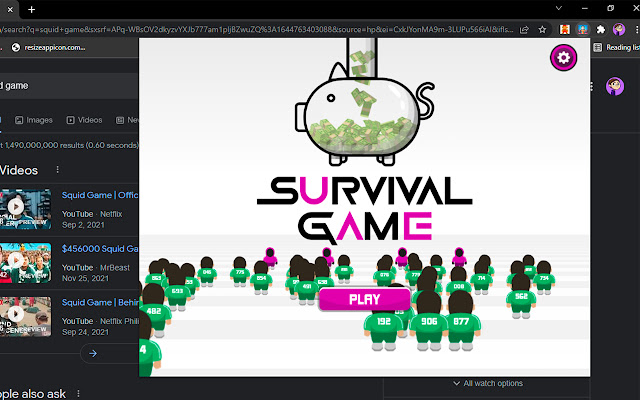 Original Squid Game Offline  from Chrome web store to be run with OffiDocs Chromium online