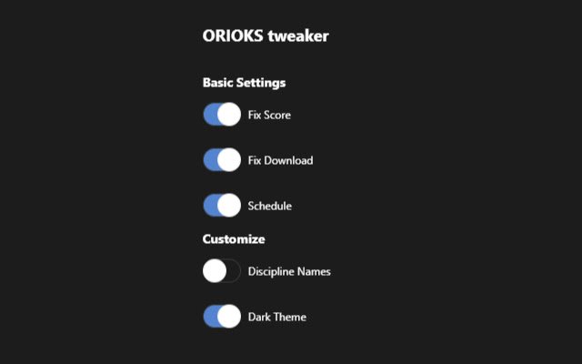 ORIOKS tweaker  from Chrome web store to be run with OffiDocs Chromium online