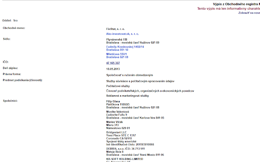 ORSR ICO FINSTAT CLICK  from Chrome web store to be run with OffiDocs Chromium online