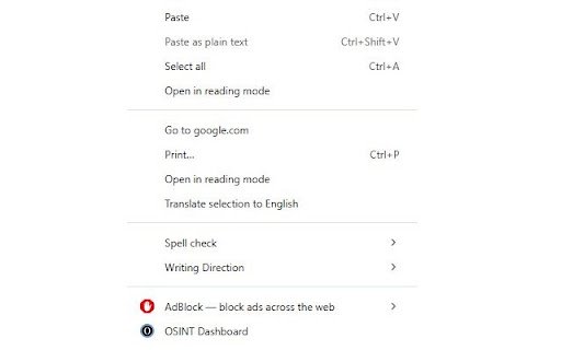 OSINT Navigator  from Chrome web store to be run with OffiDocs Chromium online