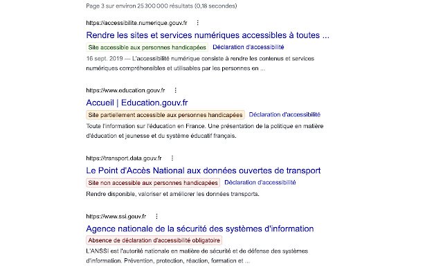 Ostendo lAccessibilité des sites français  from Chrome web store to be run with OffiDocs Chromium online