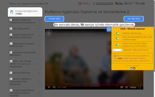 OUA Otomatik Ders Geç  from Chrome web store to be run with OffiDocs Chromium online