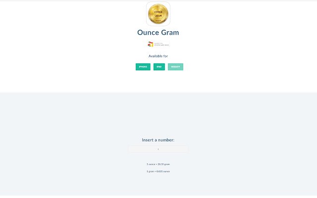 Ounce Gram  from Chrome web store to be run with OffiDocs Chromium online