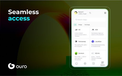 Ouro Wallet  from Chrome web store to be run with OffiDocs Chromium online