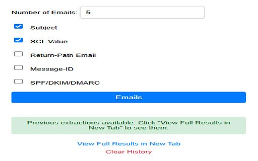 Outlook Email SCL Extractor  from Chrome web store to be run with OffiDocs Chromium online