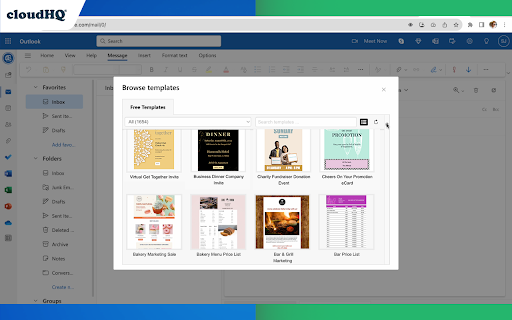 Outlook Email Templates by cloudHQ from Chrome web store to be run with OffiDocs Chromium online Outlook Email Templates by cloudHQ from Chrome web store to be run with OffiDocs Chromium online