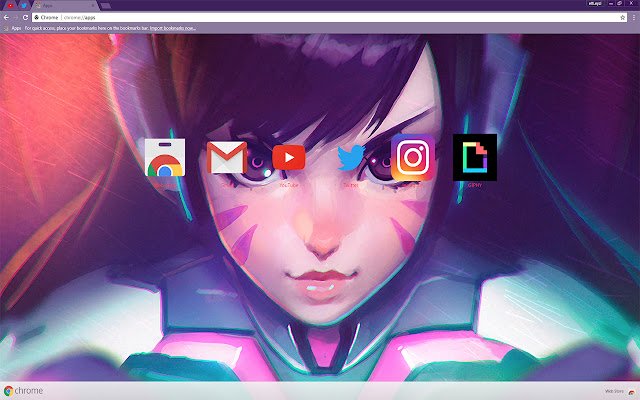 Overwatch D.VA ART mula sa Chrome web store na tatakbo sa OffiDocs Chromium online